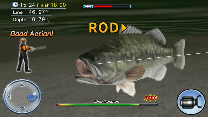 Bass in combattimento con l'indicatore di tensione sulla soglia HIGH